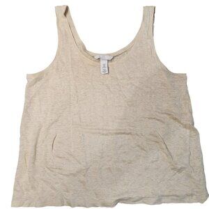 H M Linen Tank Top Cream Basic Sleeveless Summer Casual Womens M